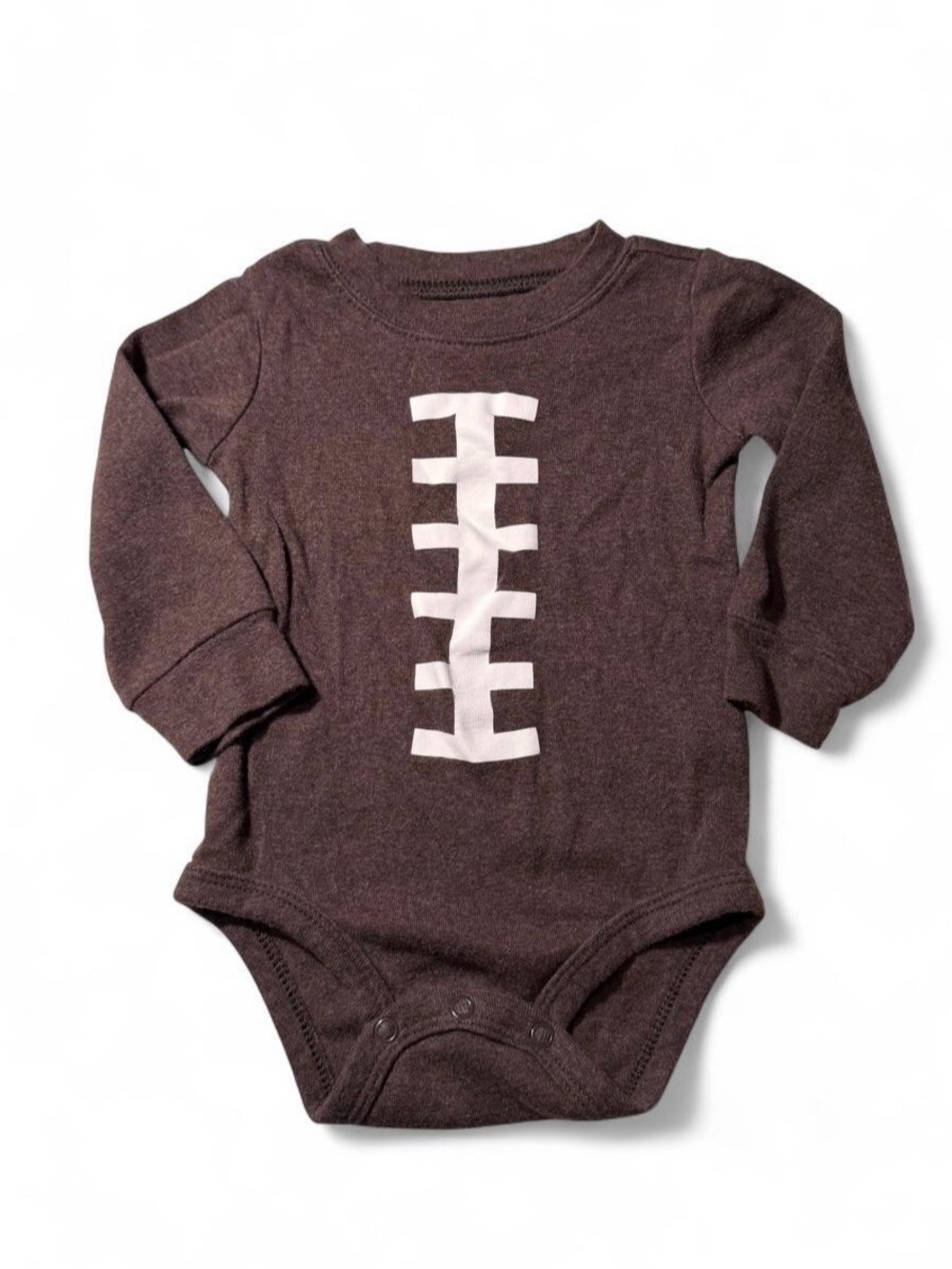 Carter's Brown Long-Sleeve Football Graphic One-Piece Bodysuit